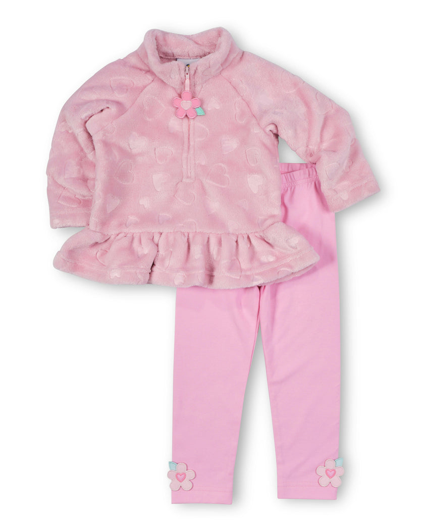 Heart Fleece Top With Flowers