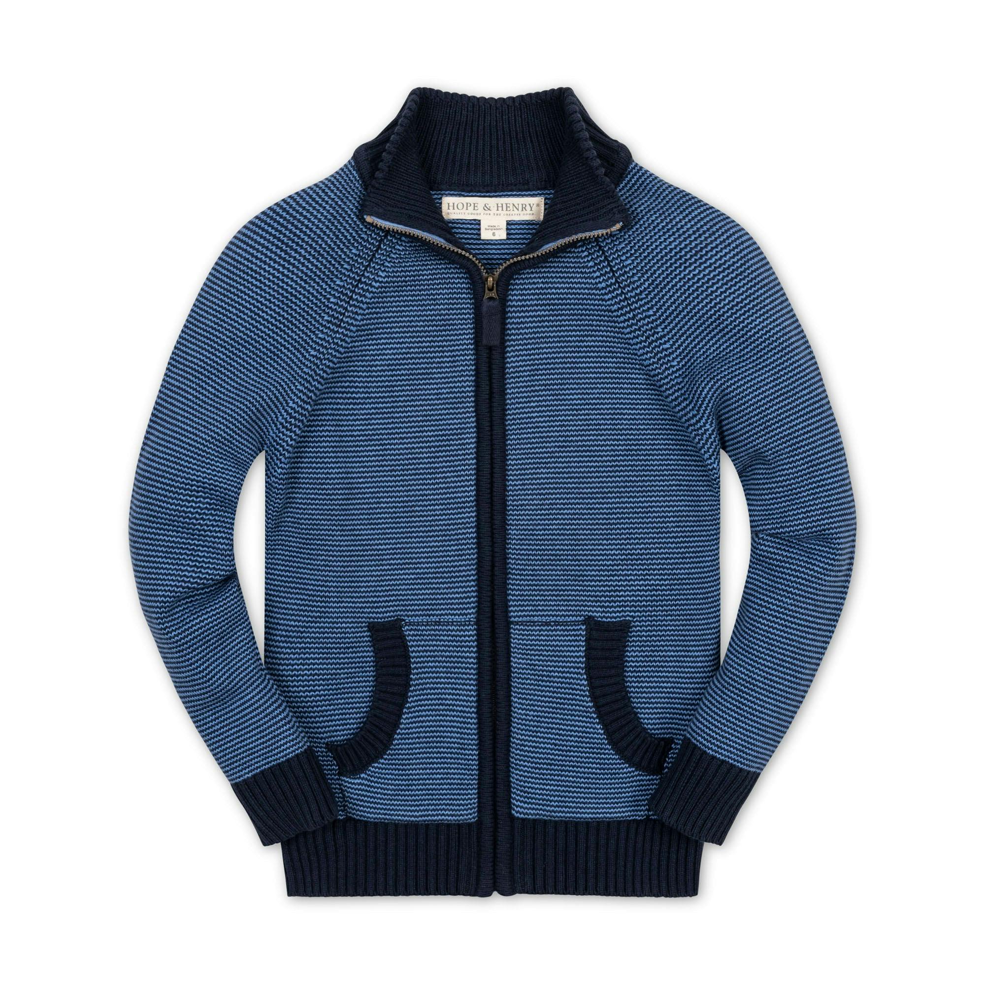 Organic Full Zip Mock Neck Sweater