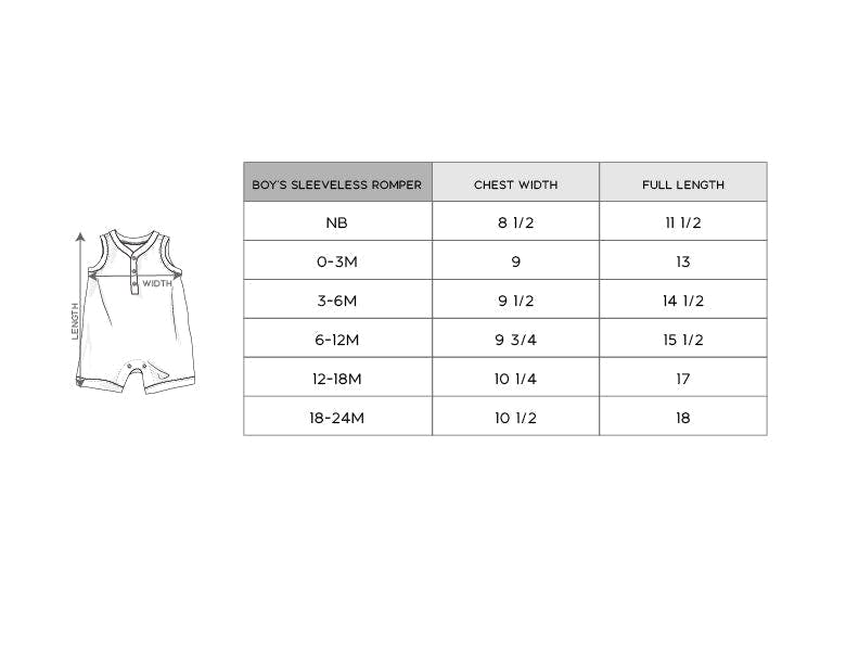 Baby Boy Sleeveless Romper in Fish