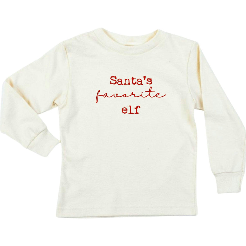 Santa's Favorite Elf Organic Kids T-Shirt Long Sleeve