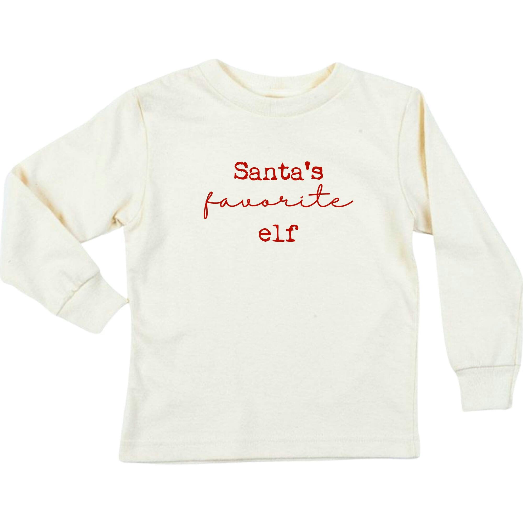 Santa's Favorite Elf Organic Kids T-Shirt Long Sleeve