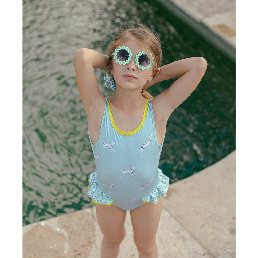 Posh Dalmatian One-Piece Swimsuit, Yellow