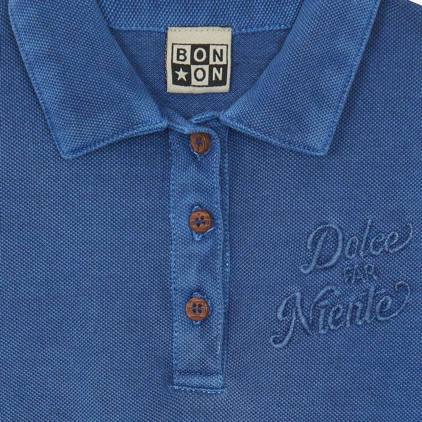 BONTON Mediterranean Blue Lewis Polo Romper