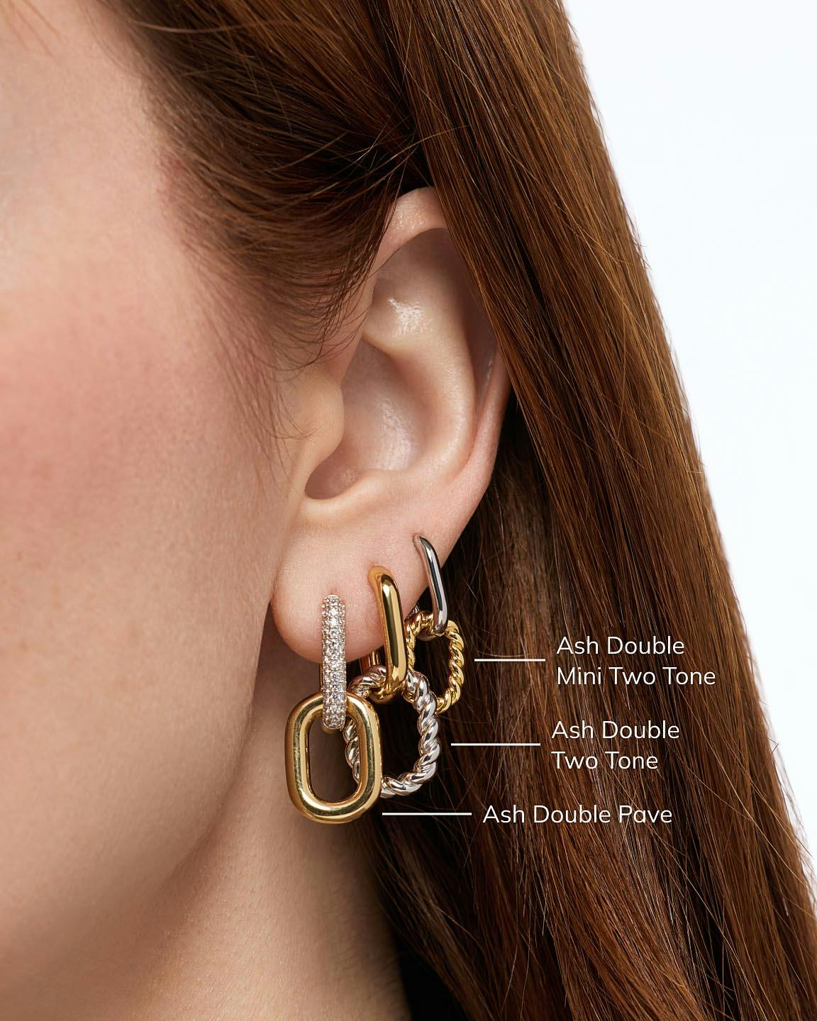 Drop Earrings - Ash Double Pave