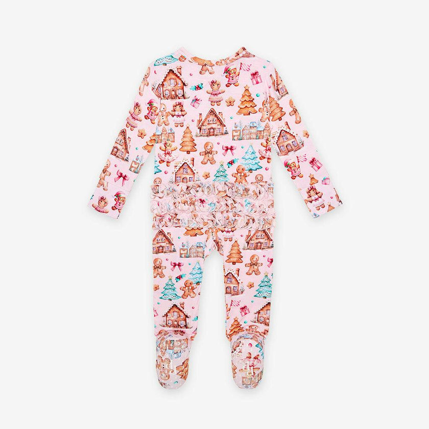 Ginger And Friends Footie Ruffled Zippered One Piece