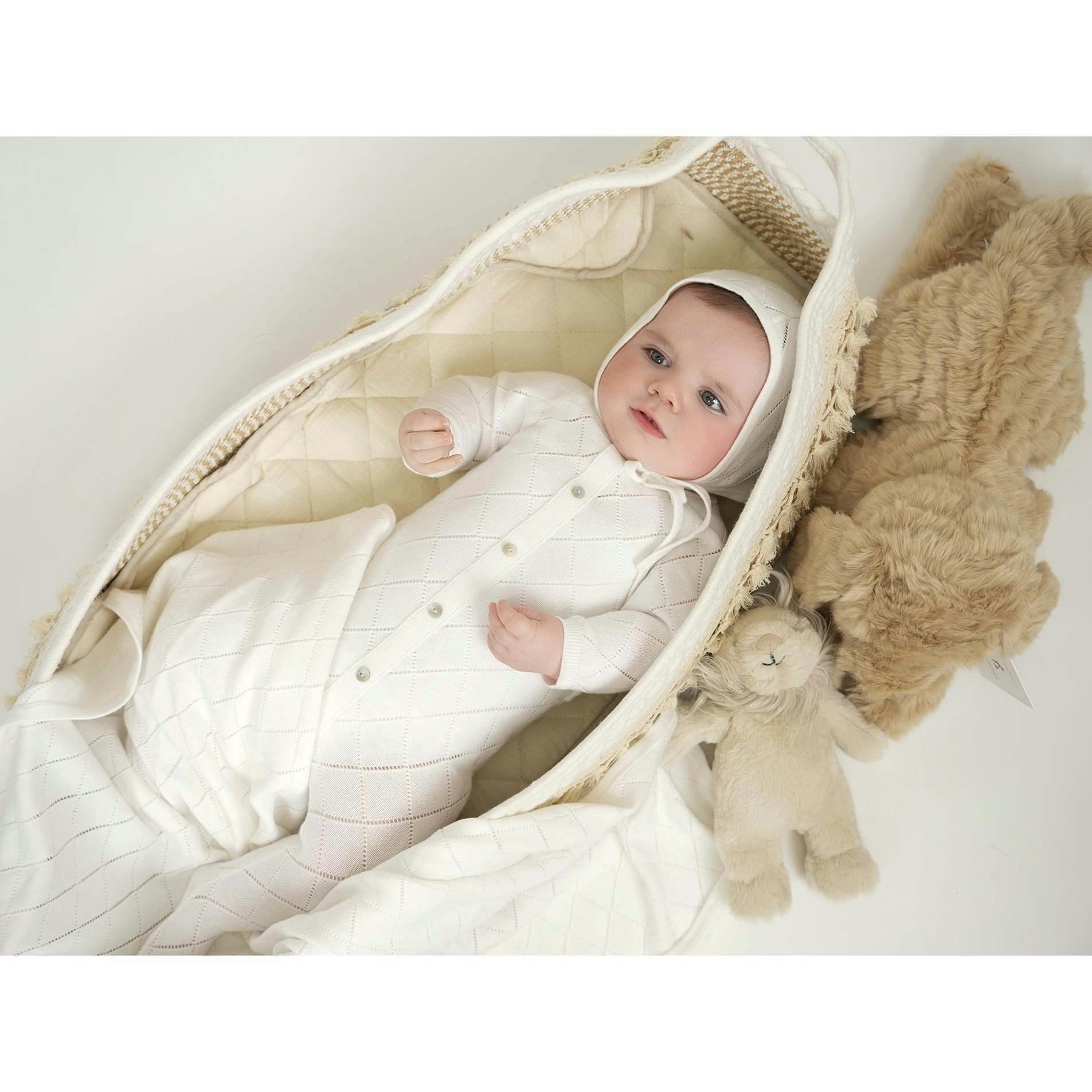 Diamond Pointelle Long Sleeve Footie