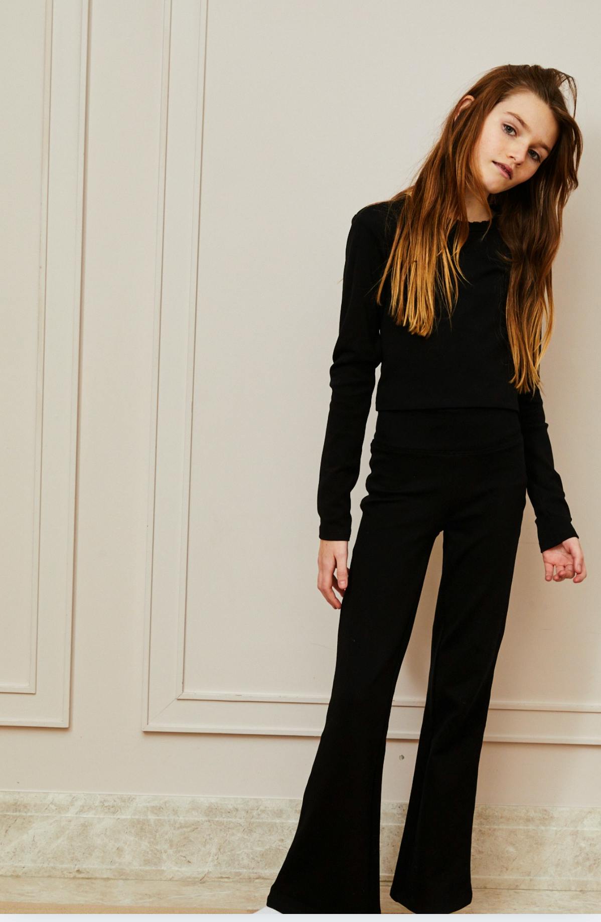 Mae Black Legging Flare