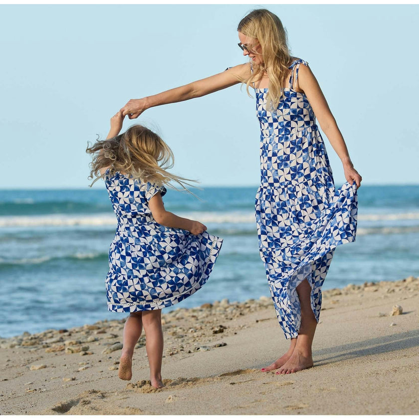 The Greece - Girls Smocked Waist Sun Dress