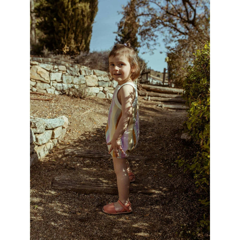 children's terry romper - sunset stripes