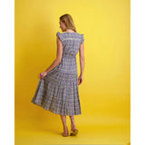 Giselle women's maxi dress navy ikat,