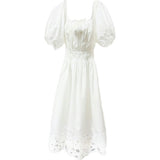 Blanca White Cotton Mom Dress