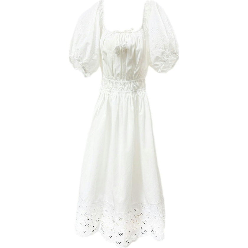 Blanca White Cotton Mom Dress