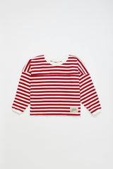 STRIPES LONG SLEEVE T-SHIRT RED/WHITE