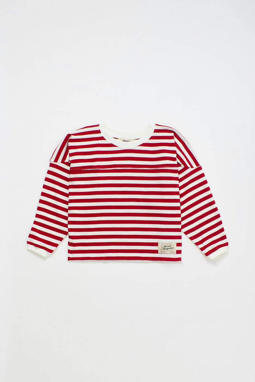 STRIPES LONG SLEEVE T-SHIRT RED/WHITE