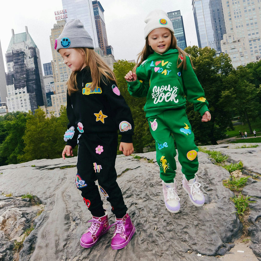 You Rock Doodle Print Hoodie And Pant Set