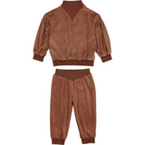 Baby Girls Velour Neck Sweater & Pant 2-Piece Set