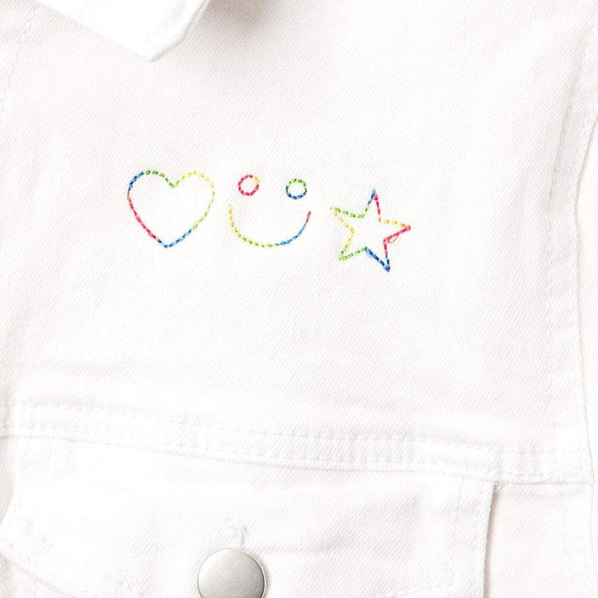 Women's "mama" Embroidered Denim Jacket