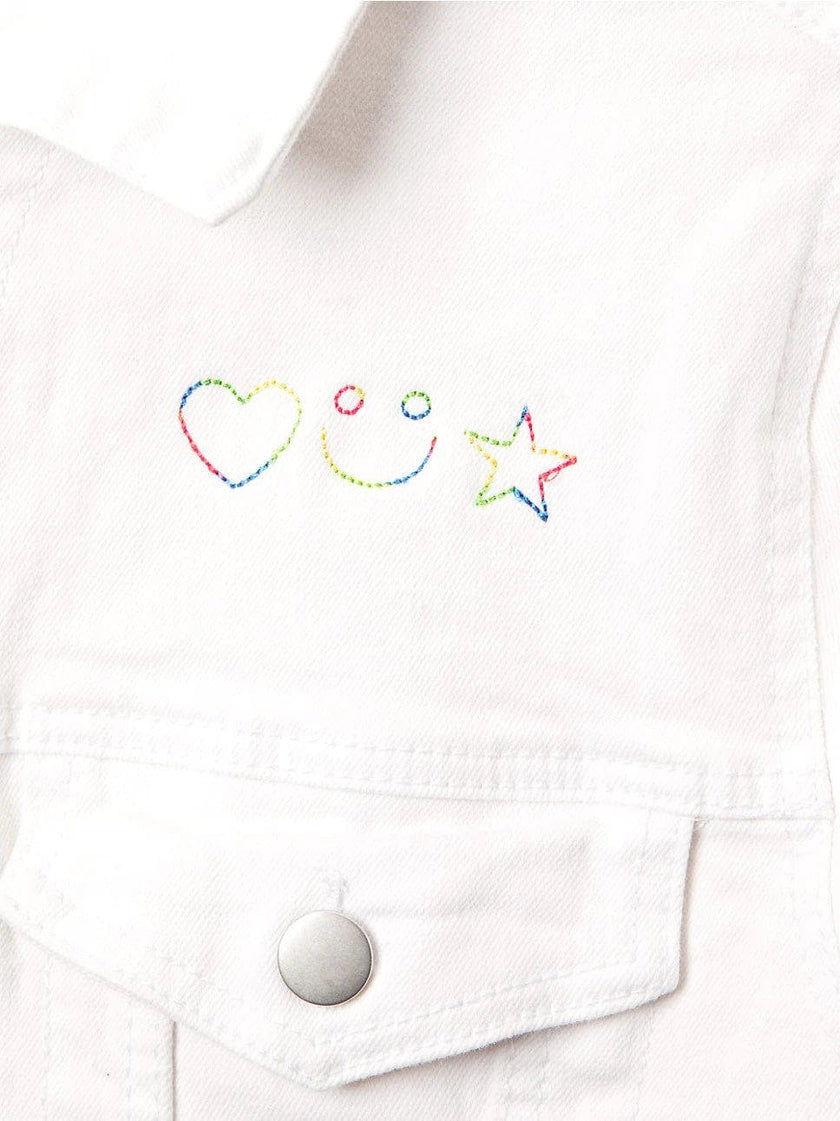 "mama" Adult White Denim Jacket