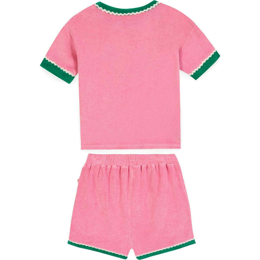 BONTON Livia Terry Shorts Set - Rose Fiesta