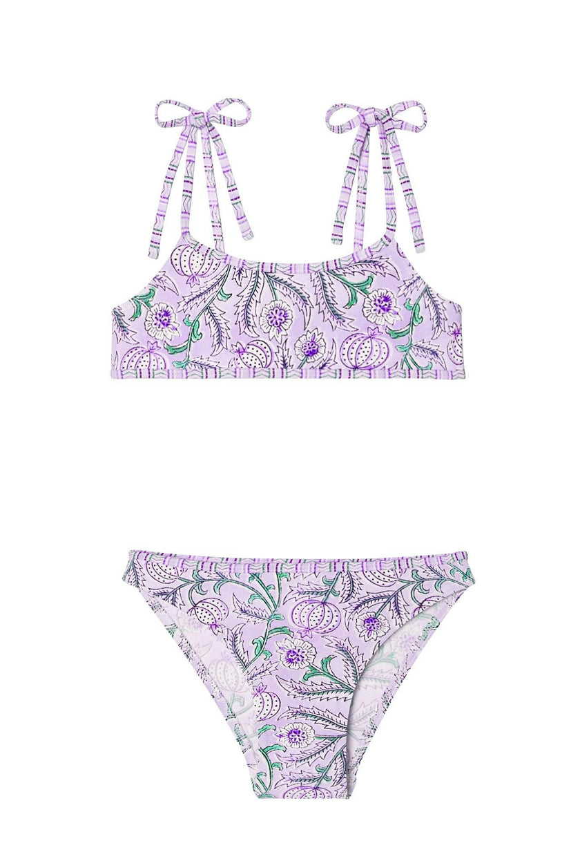 Girls' two-piece swimsuit, purple | POPPY 2P