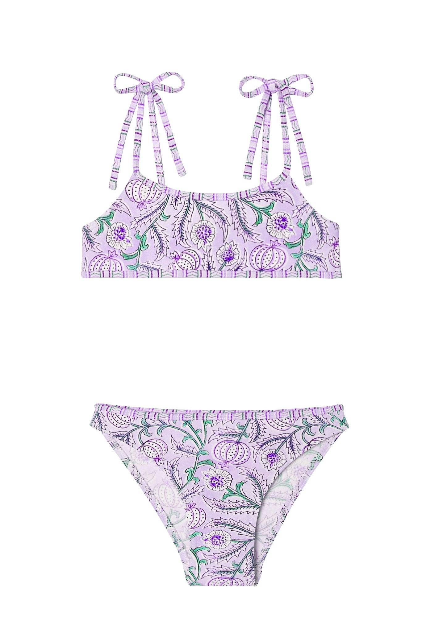 Girls' two-piece swimsuit, purple | POPPY 2P