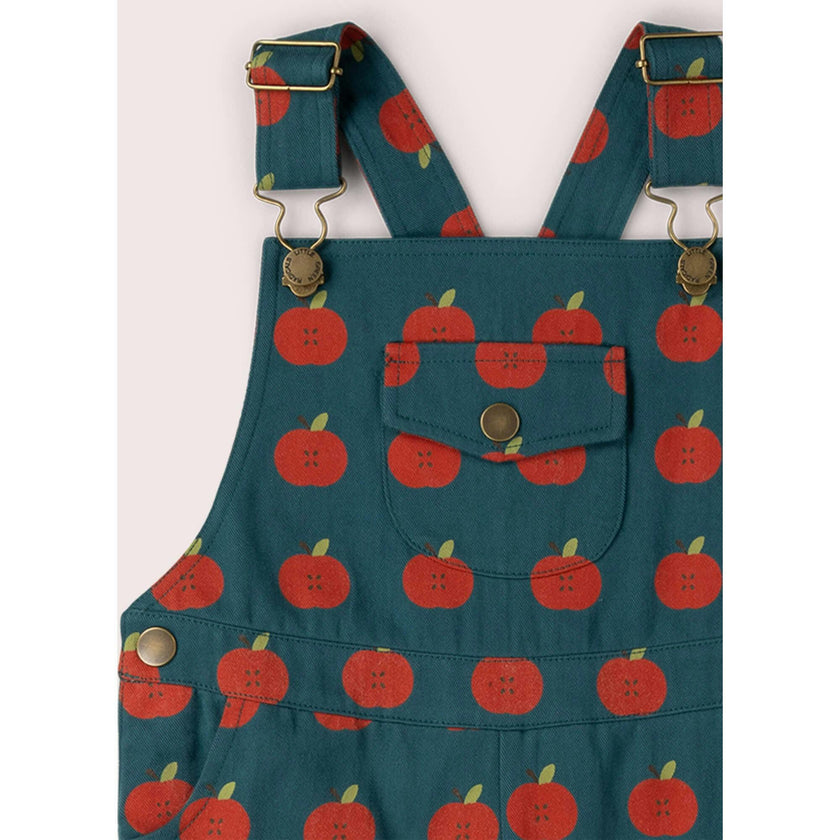 Apple Dungaree Shorts, Blue