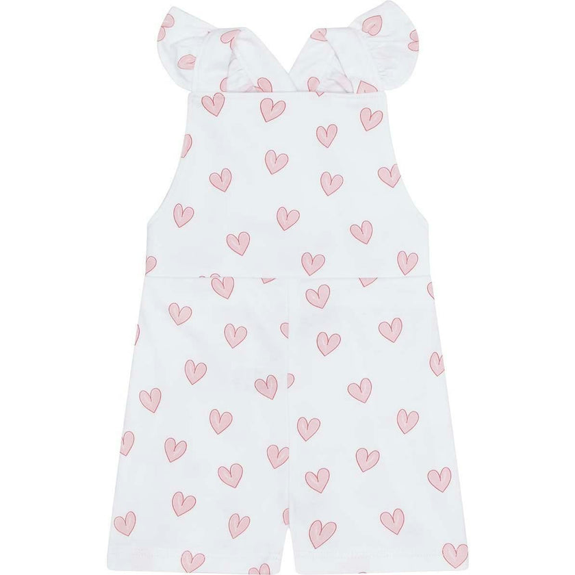Pink Heart Print Romper