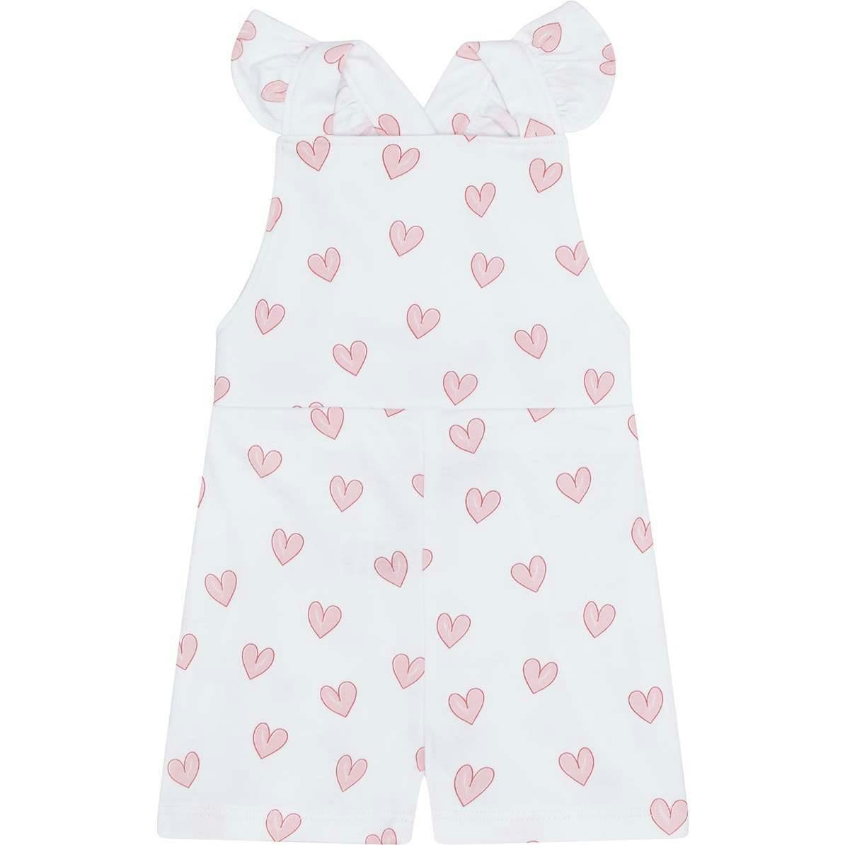 Pink Heart Print Romper