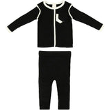 Piped Ribbed Pocket Top & Pant 2-Piece Set