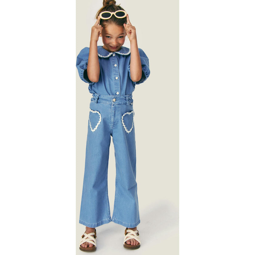 Mipounet SS26 Louise Denim, Pant Light Blue