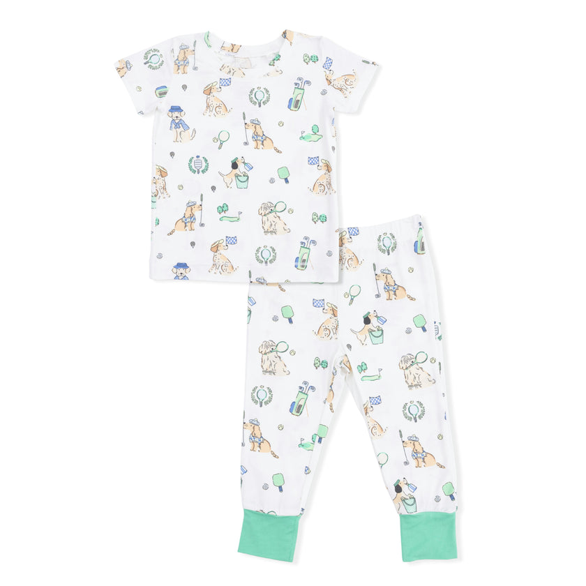 Country Club Dogs Neutral - Short Sleeve Loungewear Set