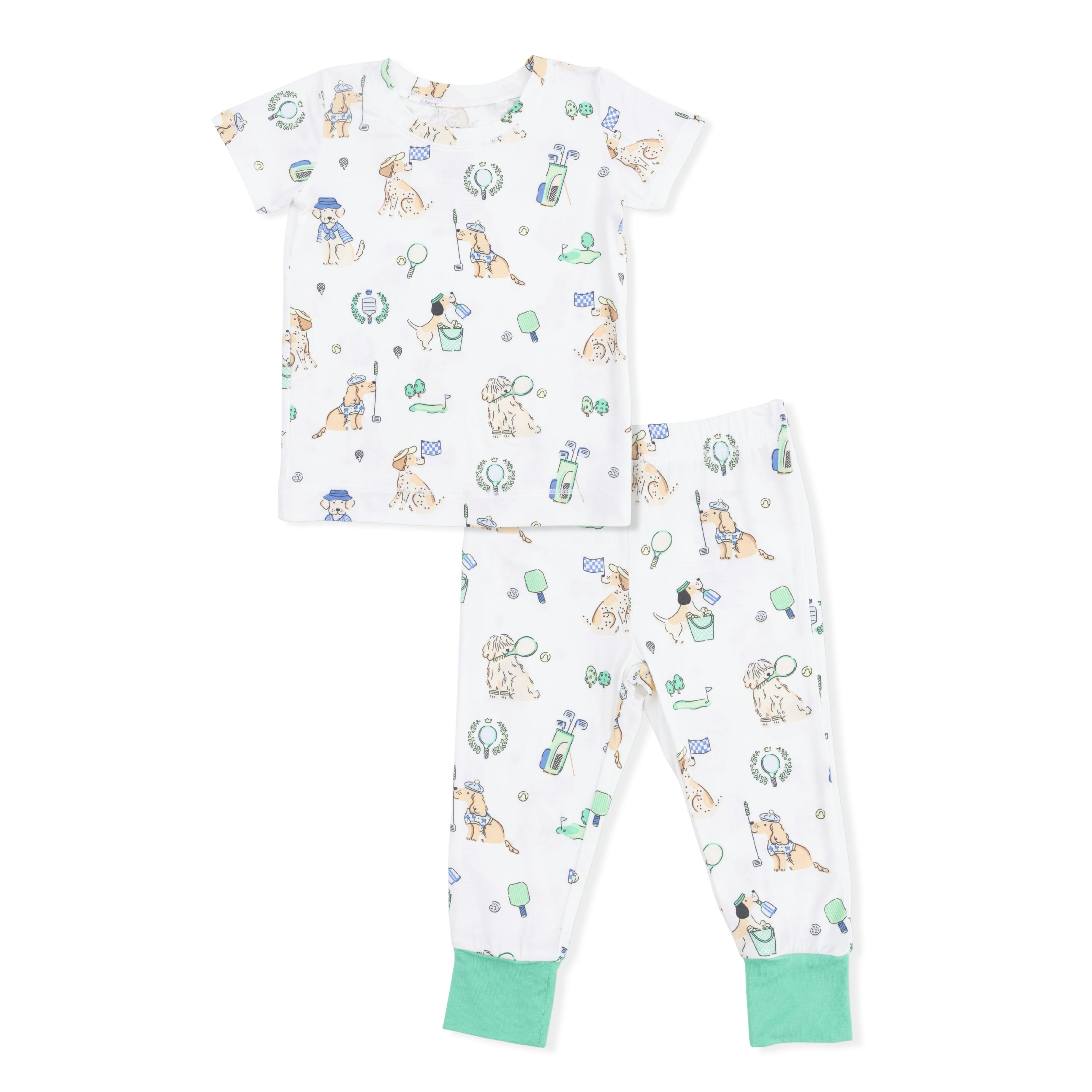 Country Club Dogs Neutral - Short Sleeve Loungewear Set
