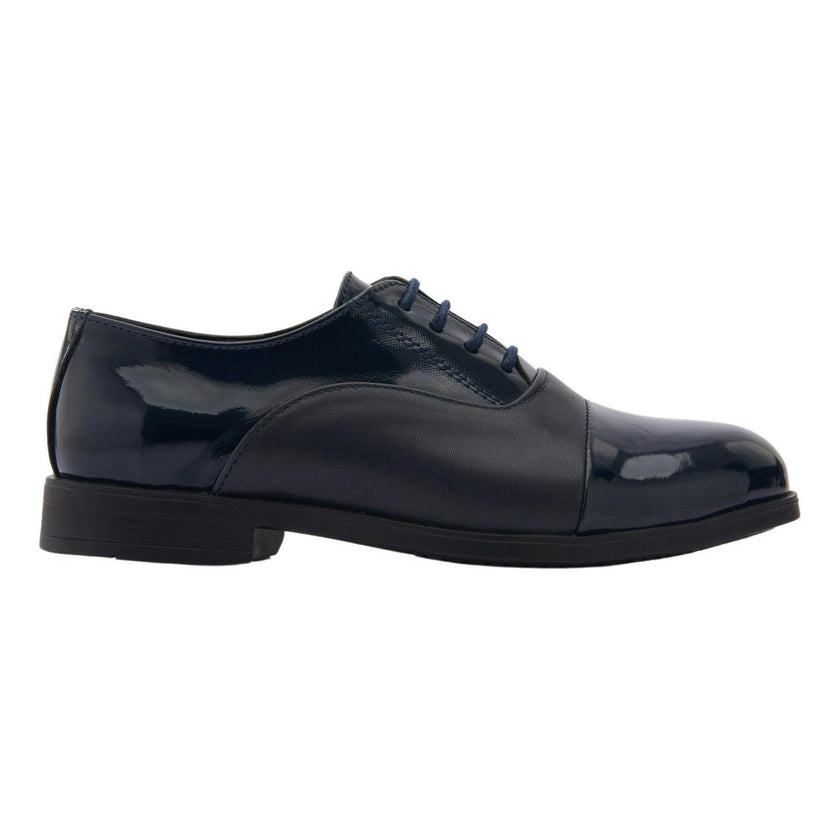 Navy Patent Oxford Shoes