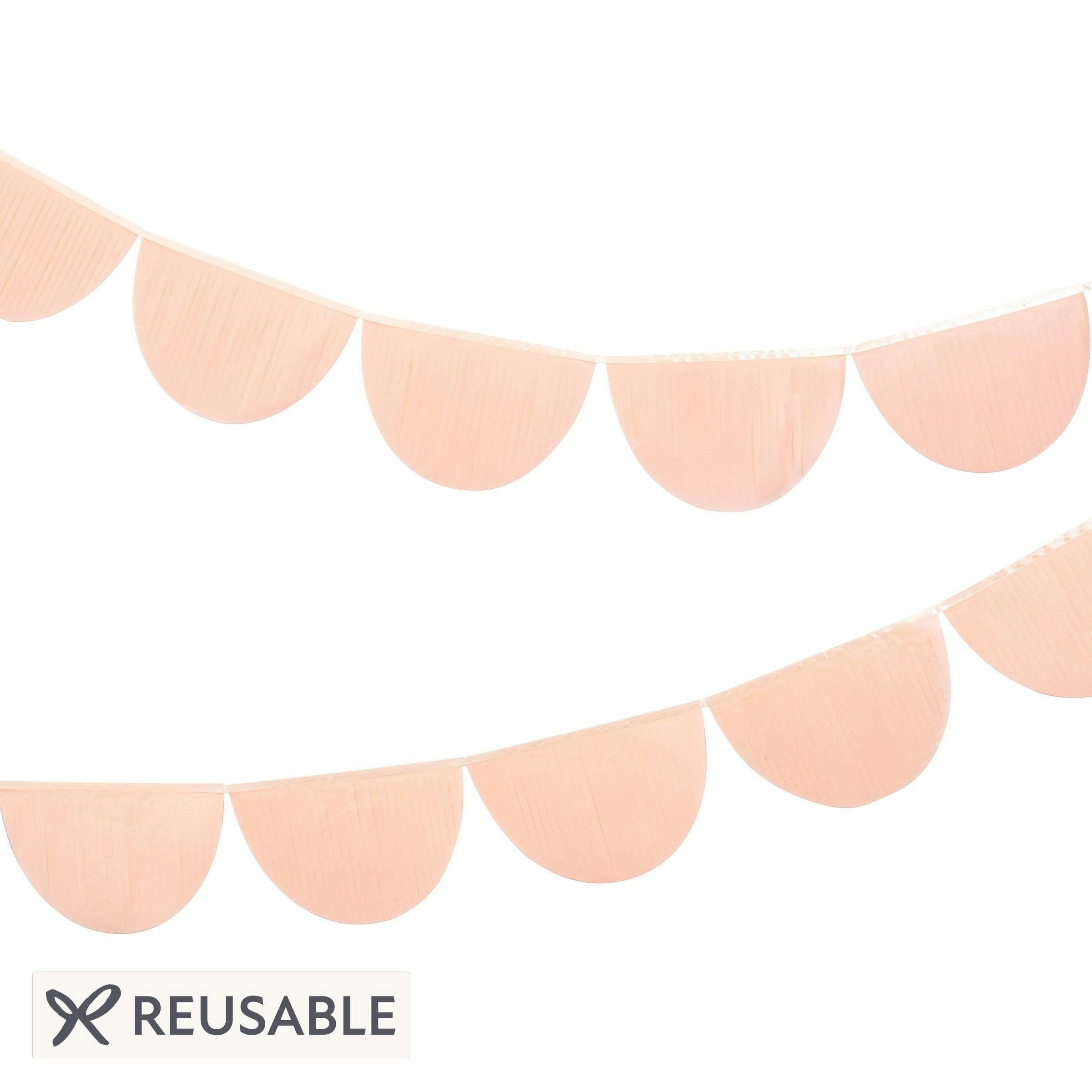 Peach Tissue Paper Scallop Garland Set
