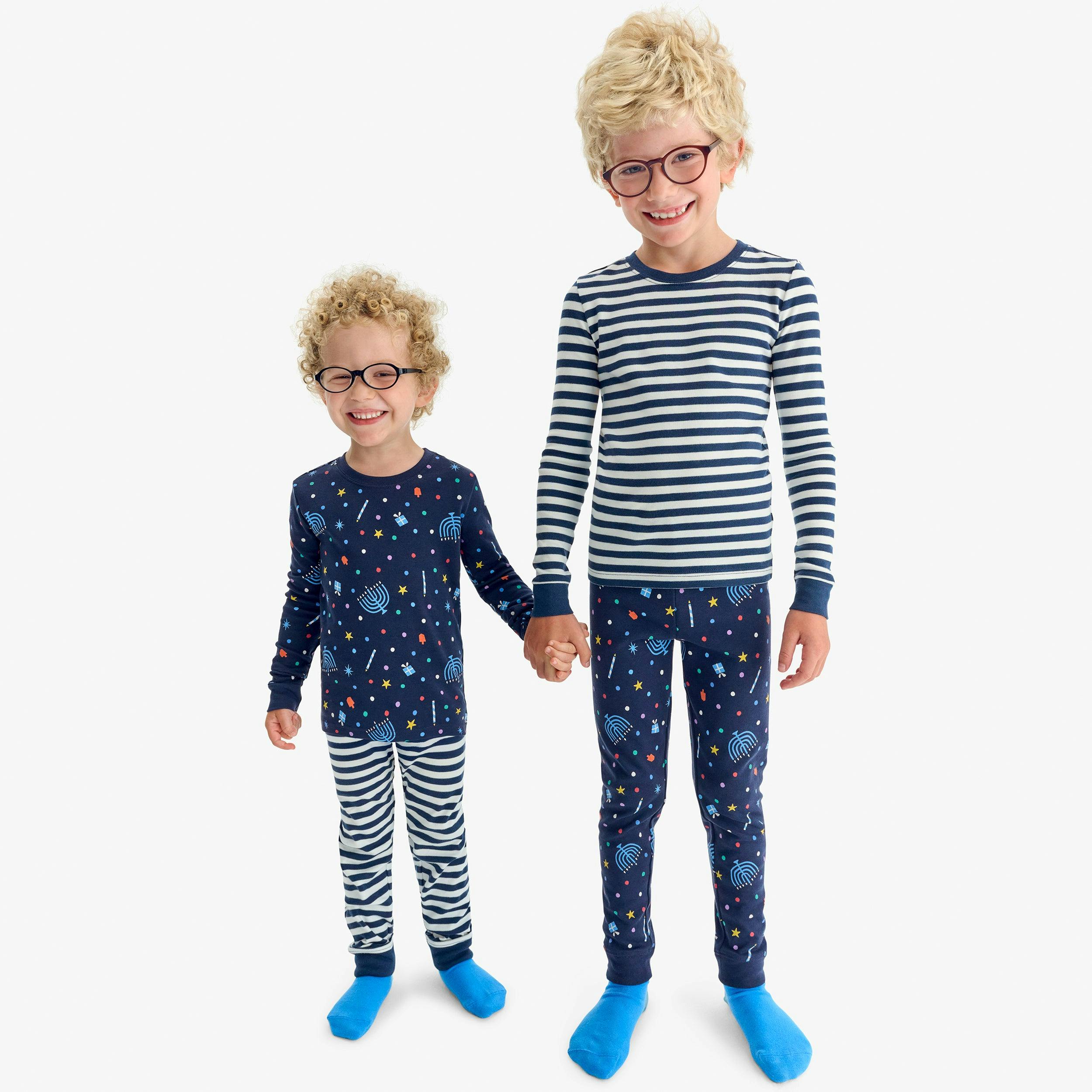 Kids organic PJ pant in rainbow of lights
