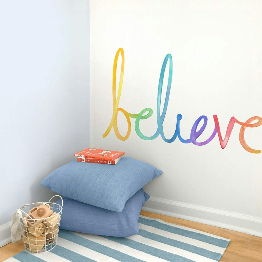 Watercolor Words • Believe • Peel-and-Stick Wall Decals