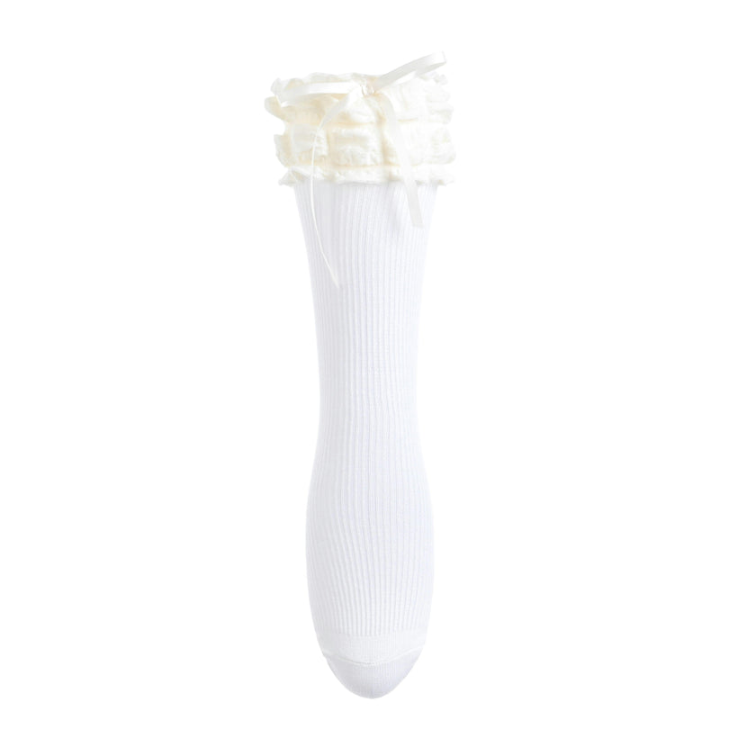 Ruffled Ribbon Long Socks