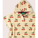Little Cherries Baby Towel Poncho, Cream