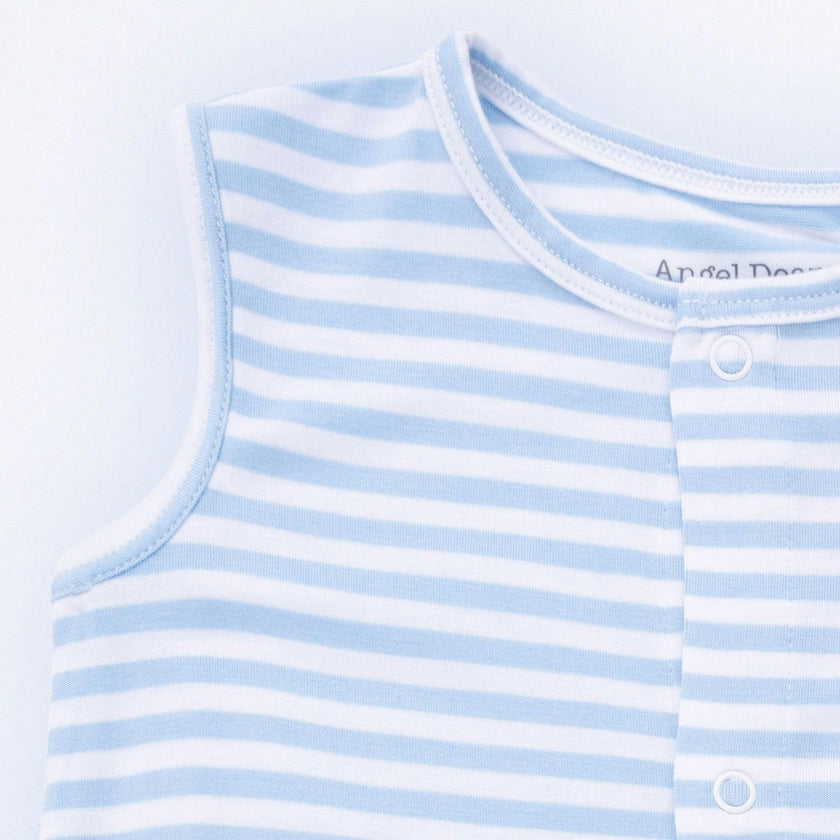 Bubbly Sailboat Stripe - Sleeveless Romper