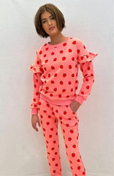 Strawberry Ruffle Joggers Set