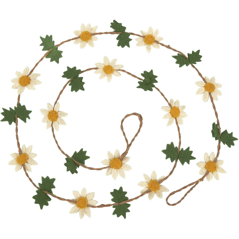 Handmade Garland and Bunting - Felt Daisies Jute - 6'