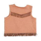 Solid Mocha Mousse - Western Fringe Vest