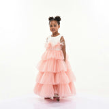 Pink Madera Tiered Tulle Dress