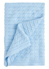 Cable Knit Blanket - Light Blue