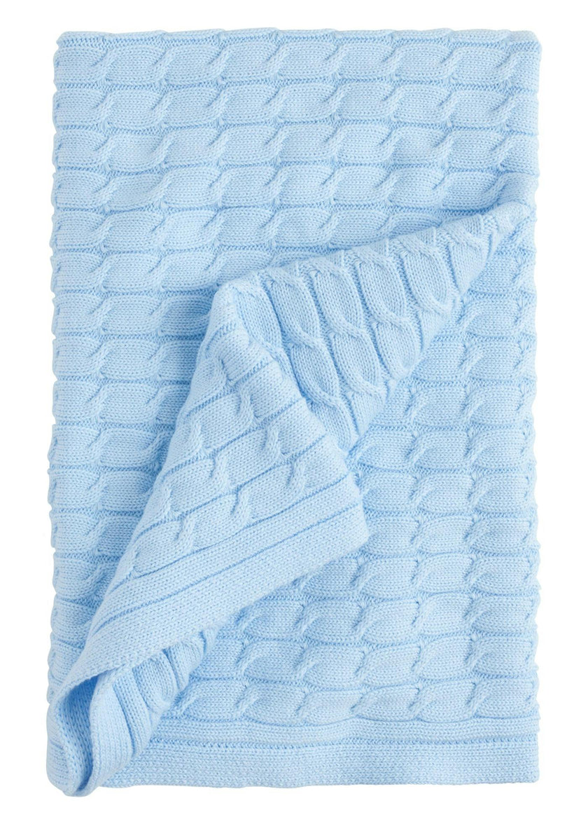 Cable Knit Blanket - Light Blue