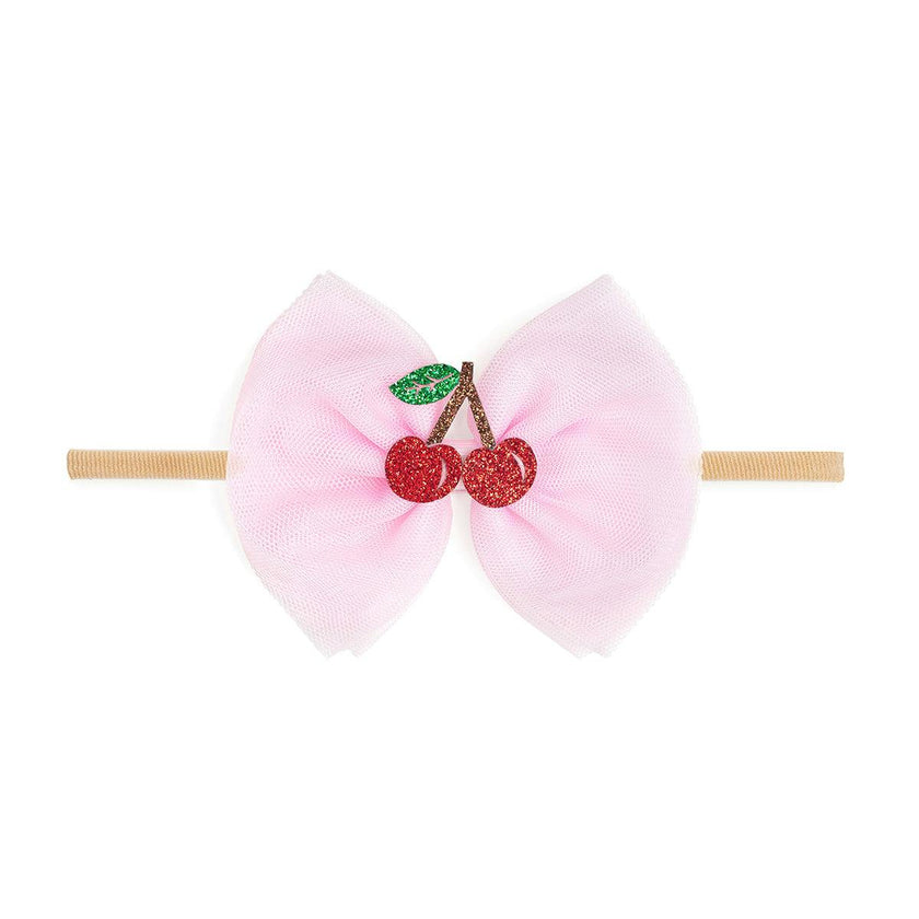Cherry Tulle Bow Baby Headband