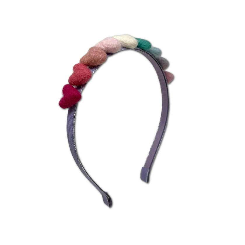 Rainbow Hearts Headband, Purple