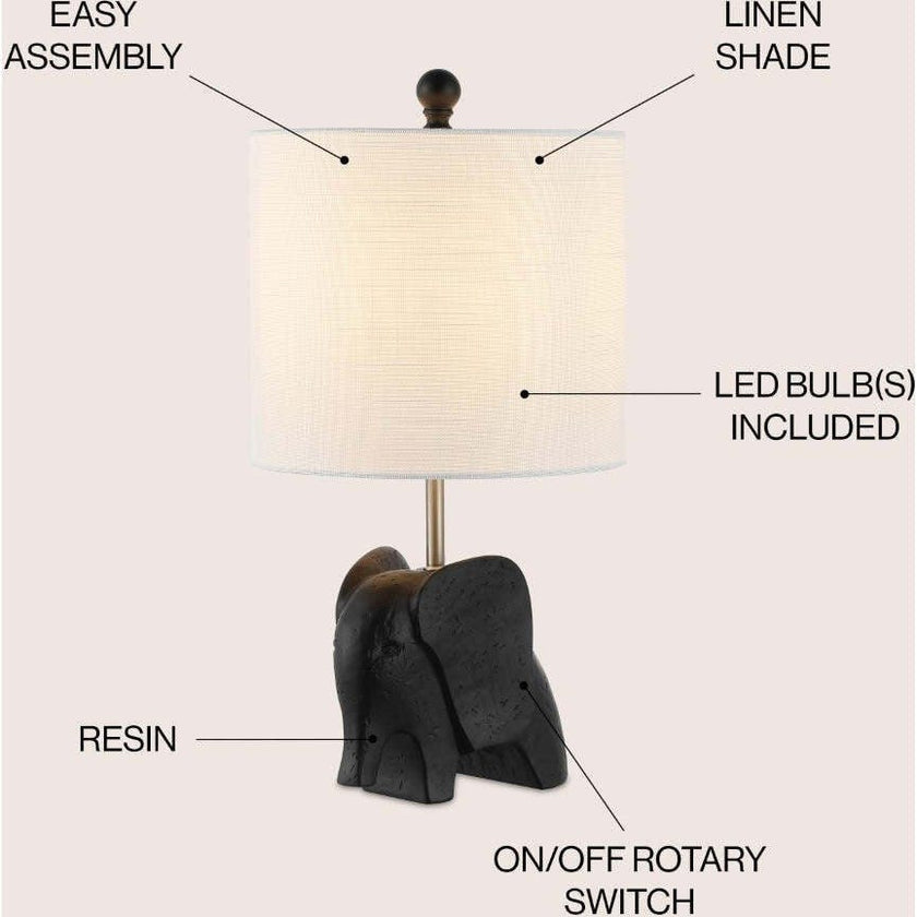 Koda Eclectic Southwestern Resin/Iron Elephant LED Kids Table Lamp