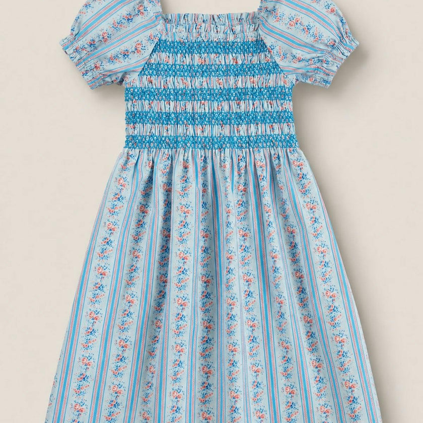 Mini Sunday Best Dress in Rosette Linear Stripe