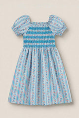 Mini Sunday Best Dress in Rosette Linear Stripe